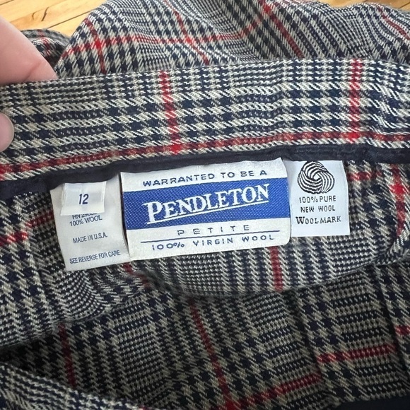 Vintage Pendleton‎ plaid wool midi pleated skirt - Picture 2 of 5